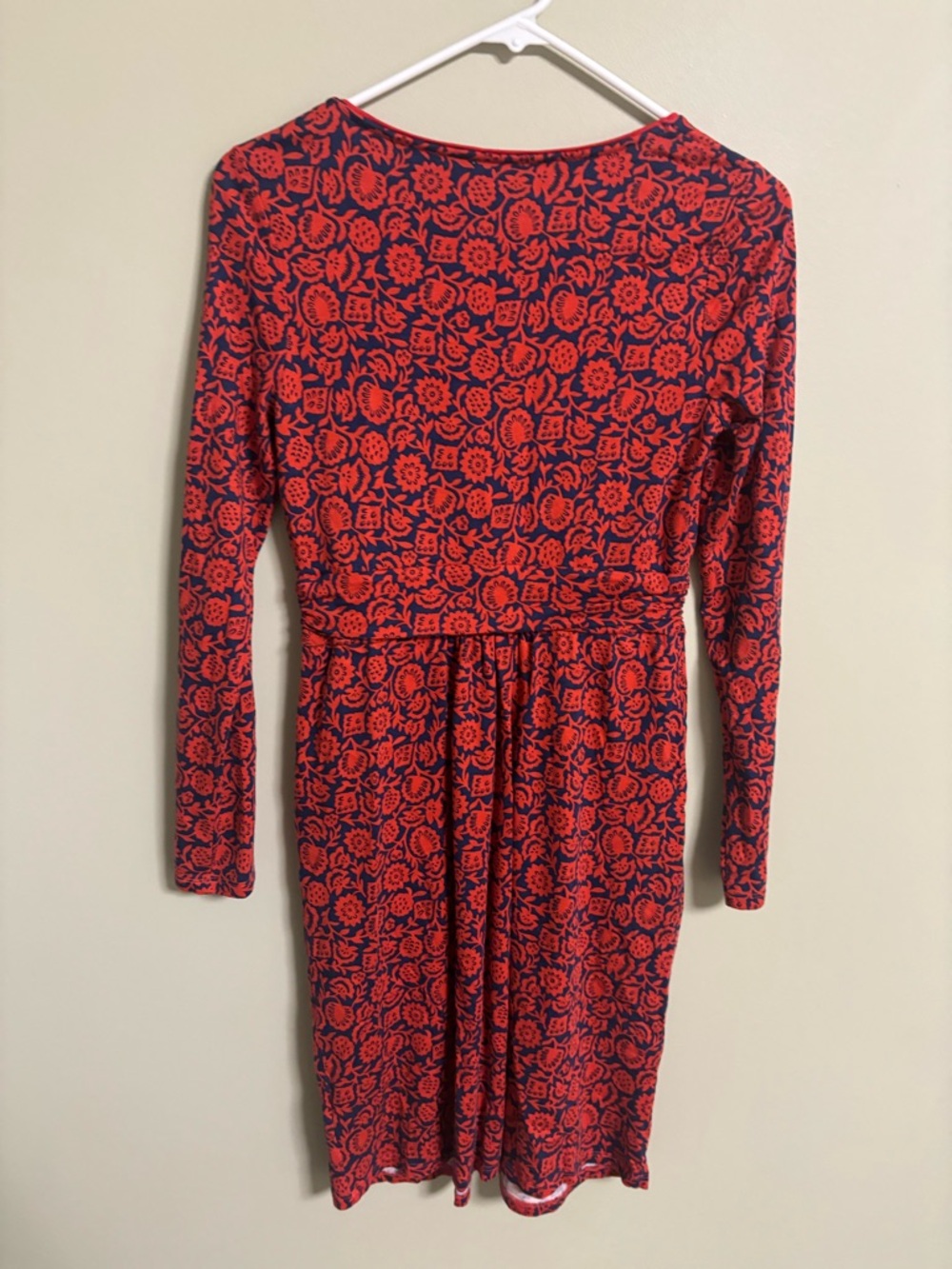 Boden Mable Printed Dress Women's Size US 4 Small Red Blue Floral Pockets - Picture 2 of 7
